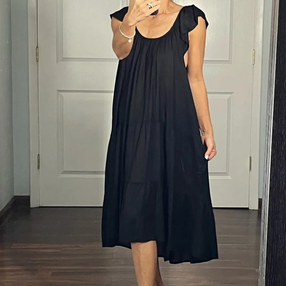 Raviya black see through tiered cover up size S - Picture 3 of 11